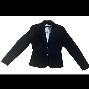Calvin Klein Size 4 Petite Women blazer Long Sleeve Black
